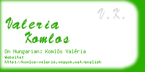 valeria komlos business card