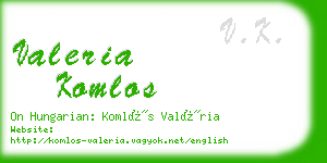 valeria komlos business card